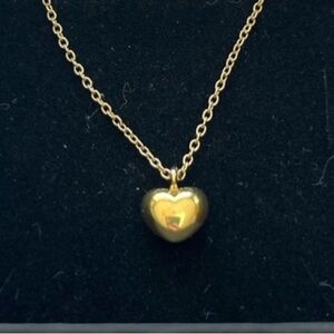 Sterling silver heart necklace with 14k gold plating